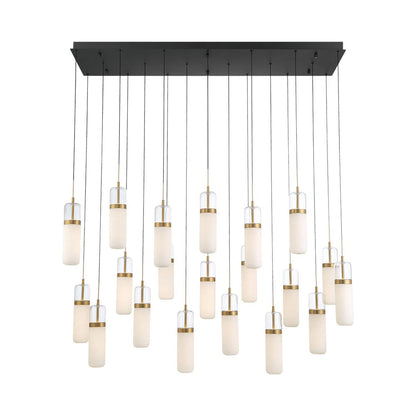 Verona Rectangular LED Chandelier in Matte Black (20-Light).