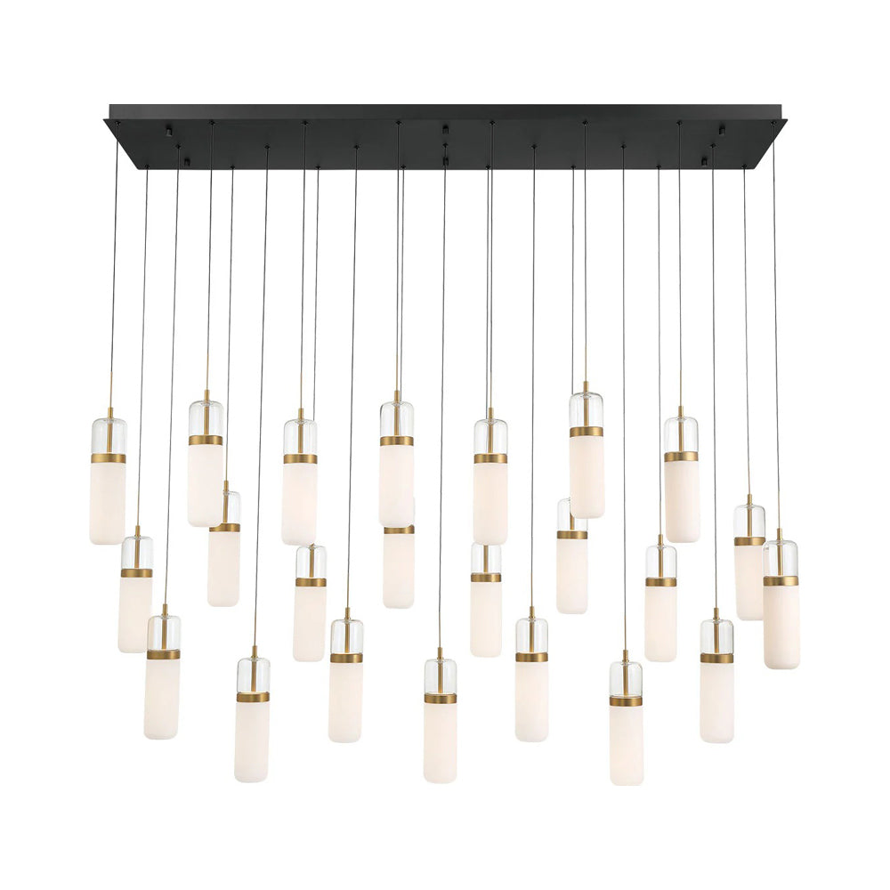 Verona Rectangular LED Chandelier in Matte Black (23-Light).