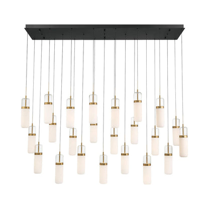 Verona Rectangular LED Chandelier in Matte Black (23-Light).
