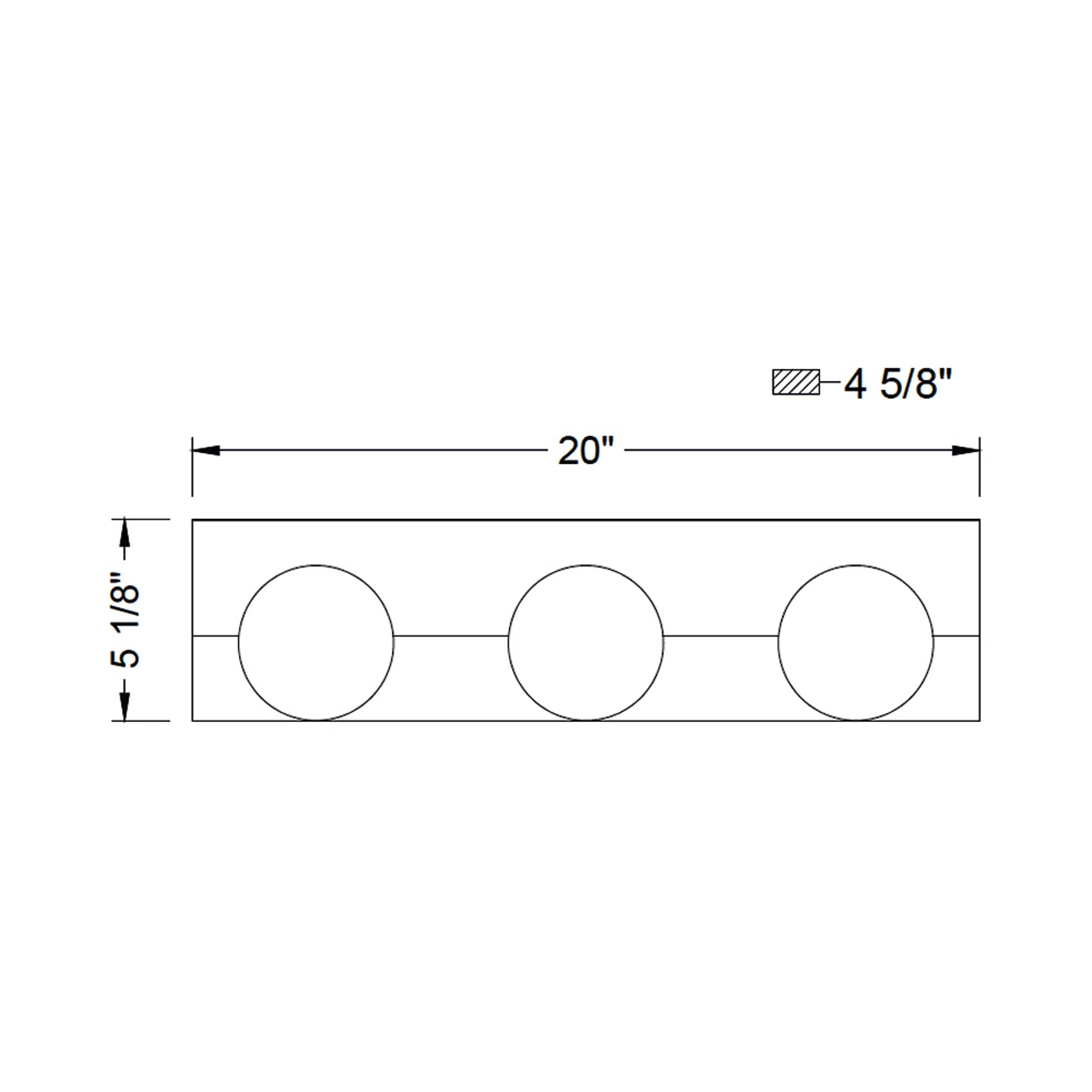 Vinci LED Bath Vanity Light - line drawing.