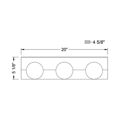 Vinci LED Bath Vanity Light - line drawing.