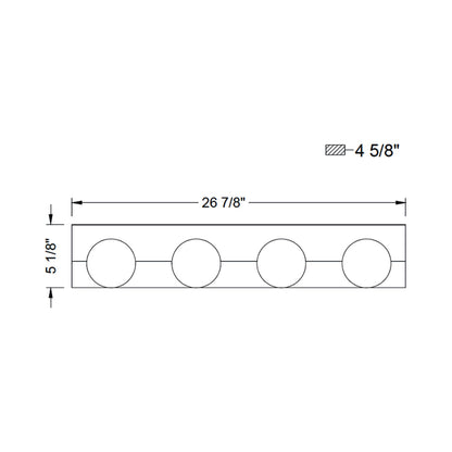 Vinci LED Bath Vanity Light - line drawing.