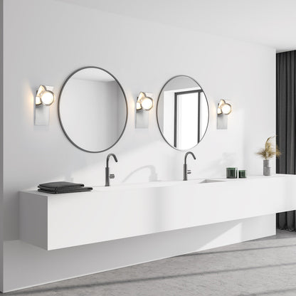 Vinci Vertical LED Wall Light in bathroom.