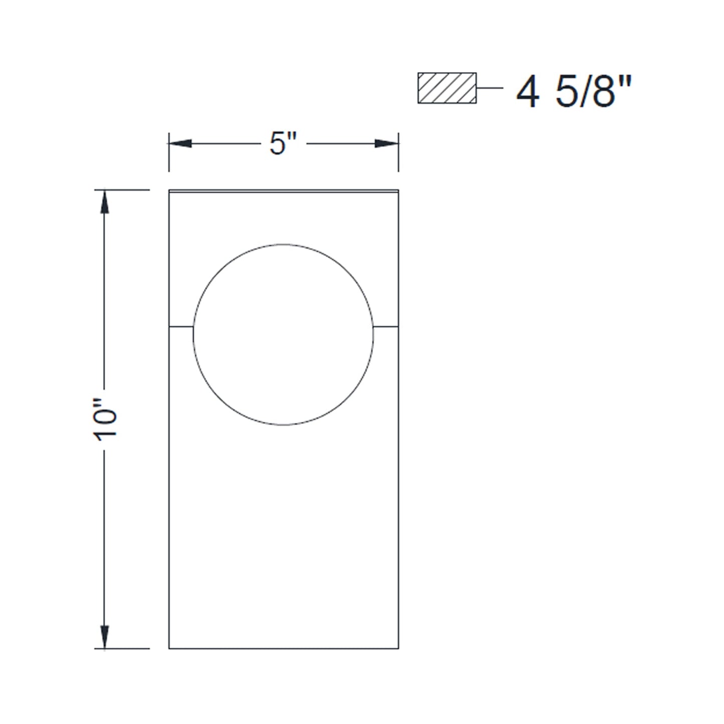 Vinci Vertical LED Wall Light - line drawing.