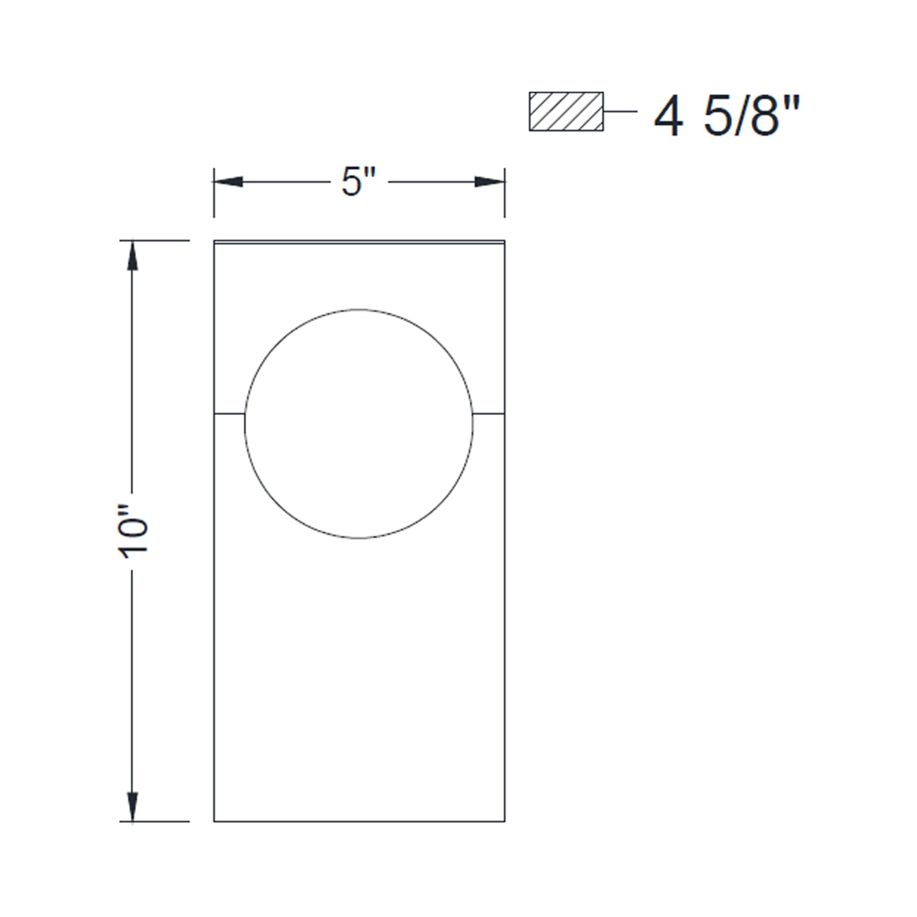 Vinci Vertical LED Wall Light - line drawing.