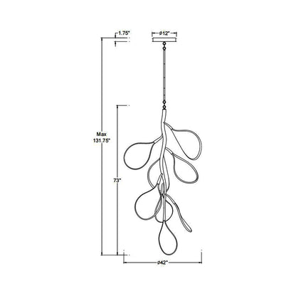 Volare Grand LED Chandelier - line drawing.