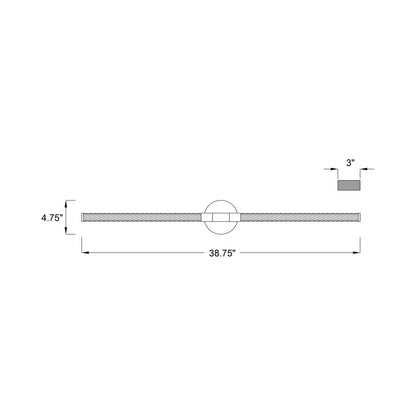 Volterra LED Bath Vanity Light - line drawing.