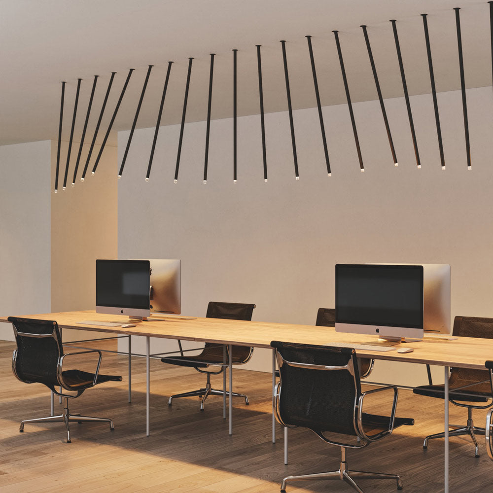 A-Tube Nano Swing LED Flush Mount Ceiling Light in office.