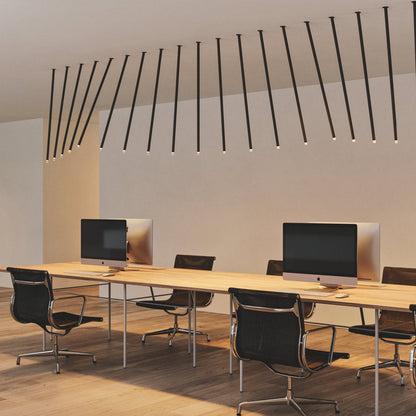 A-Tube Nano Swing LED Flush Mount Ceiling Light in office.