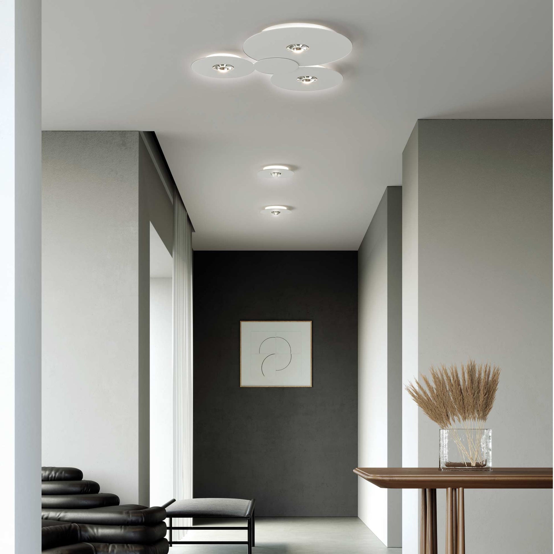 Bugia LED Multi Light Flush Mount Ceiling Light in living room.