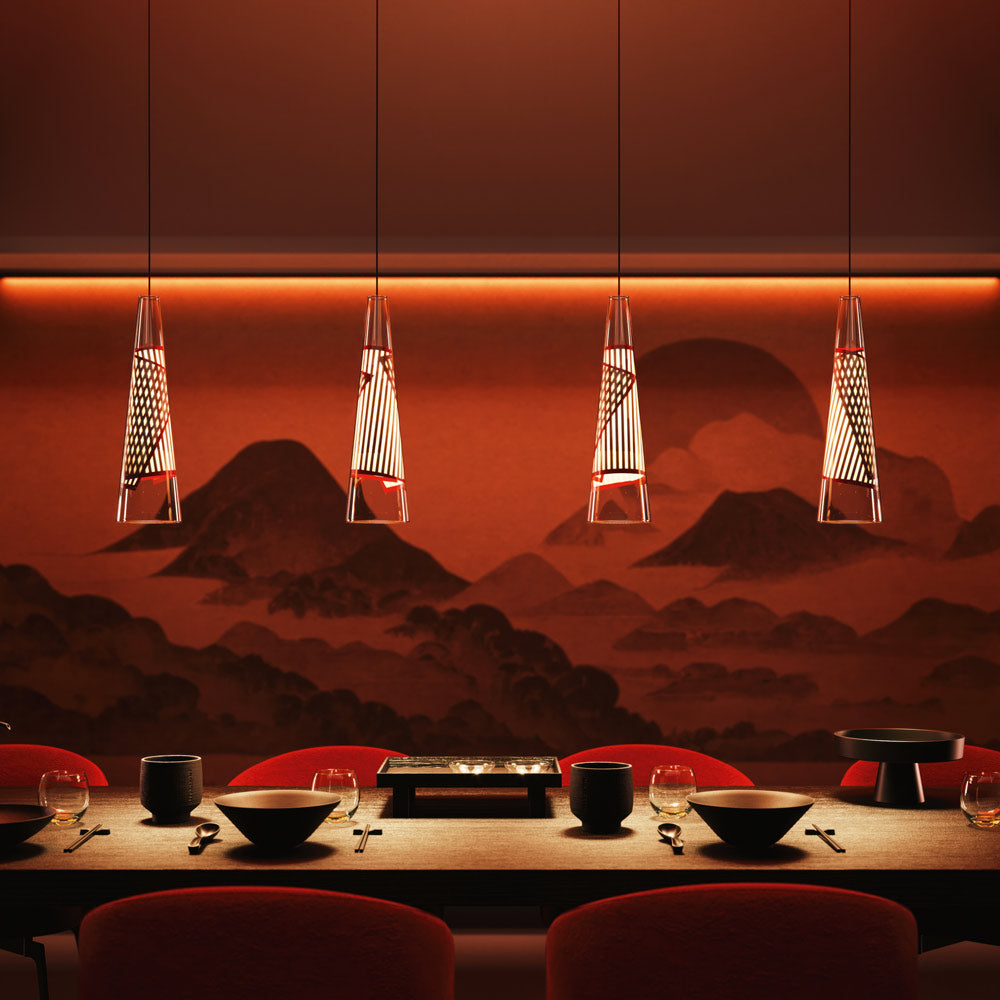 Cono di Luce LED Pendant Light in dining room.