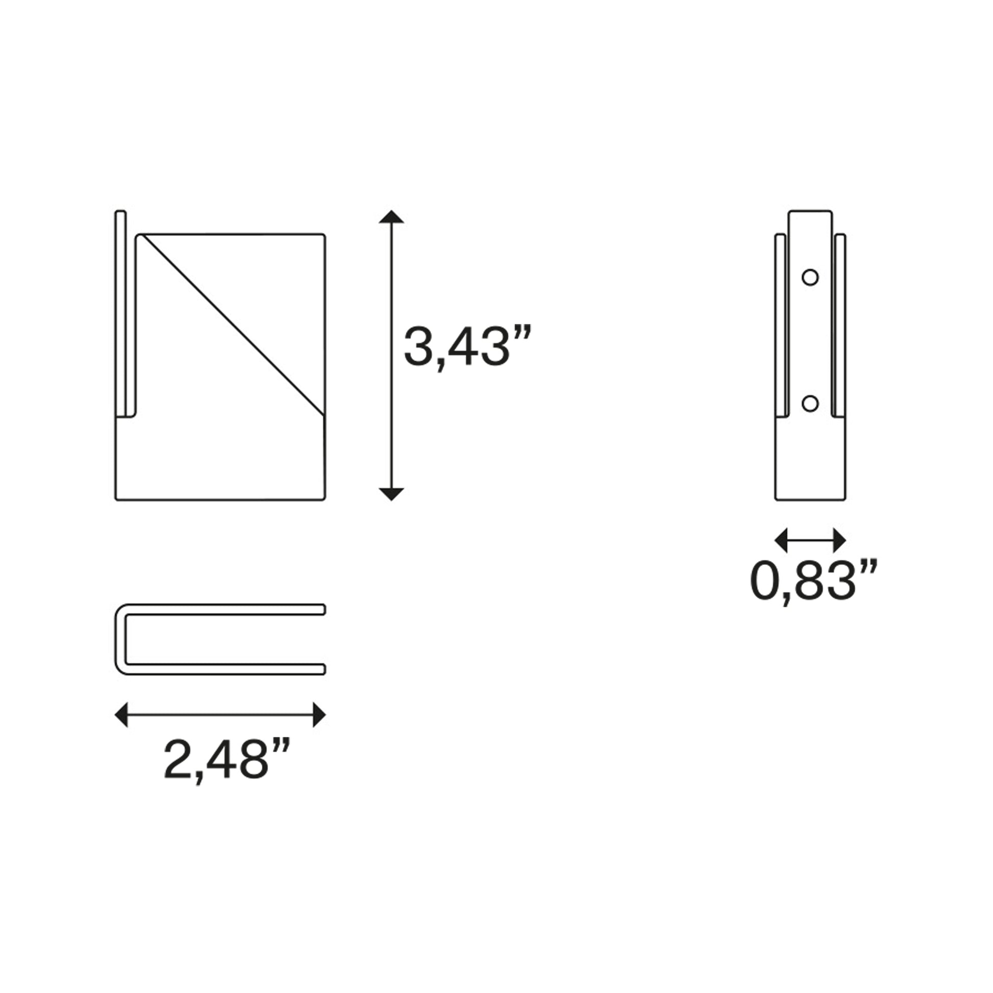 Map Corner Bracket - line drawing.