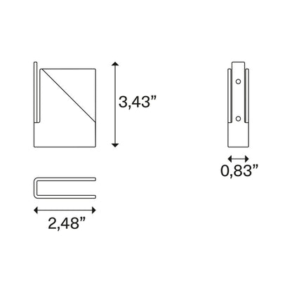 Map Corner Bracket - line drawing.