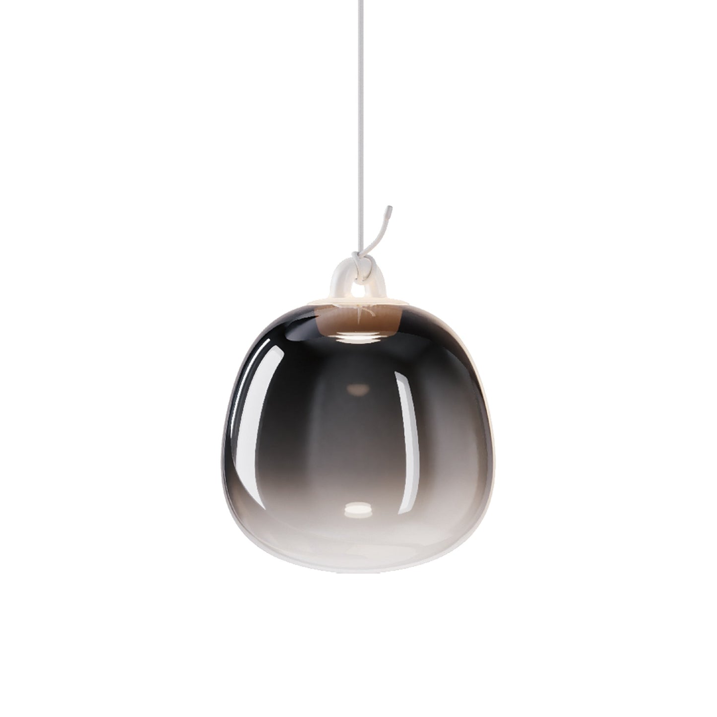 Oblo'Cluster LED Pendant Light in Glossy Smoke (Small).