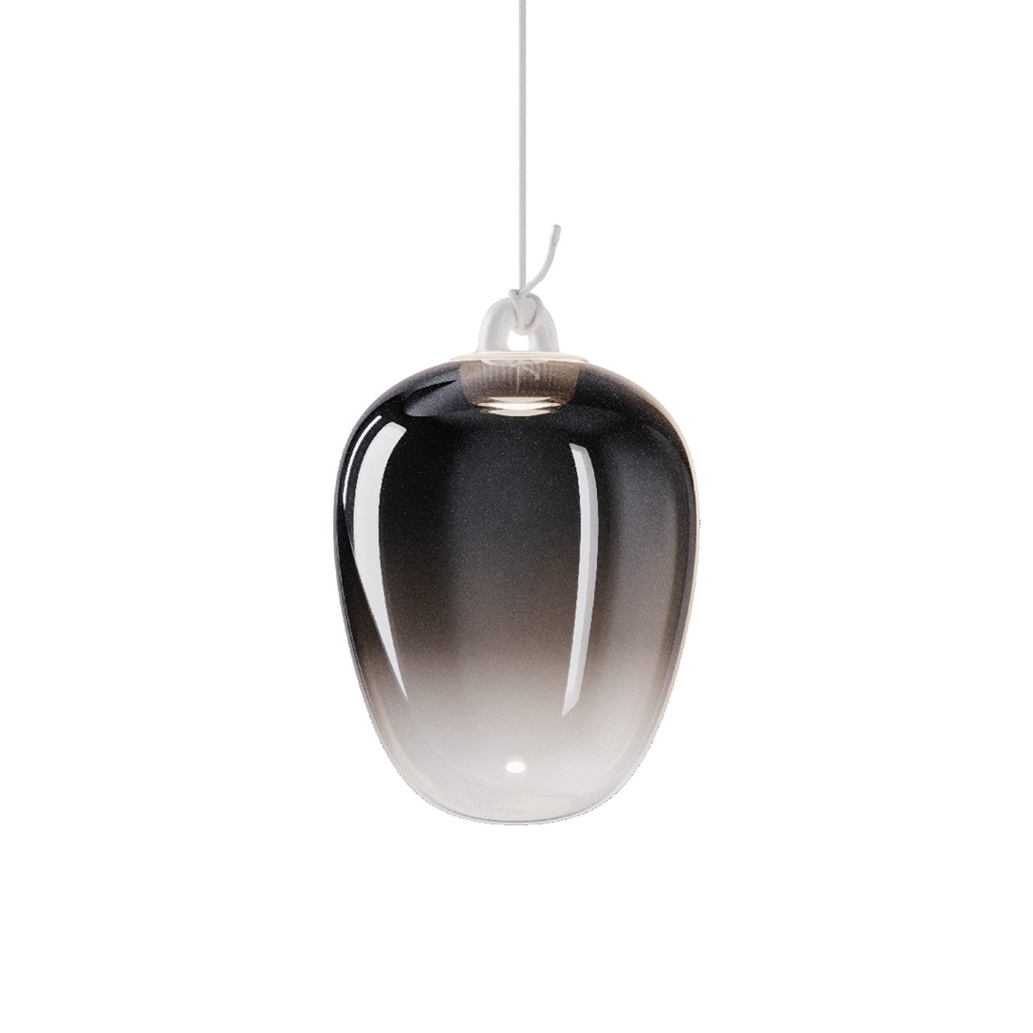 Oblo'Cluster LED Pendant Light in Glossy Smoke (Medium).