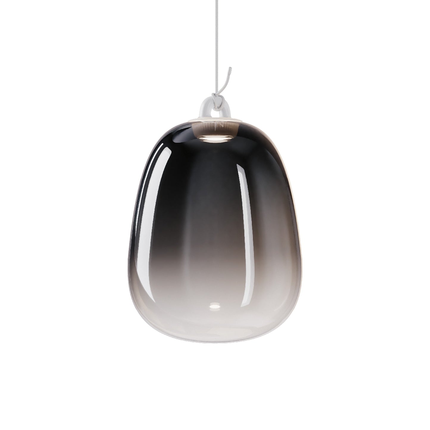 Oblo'Cluster LED Pendant Light in Glossy Smoke (Large).