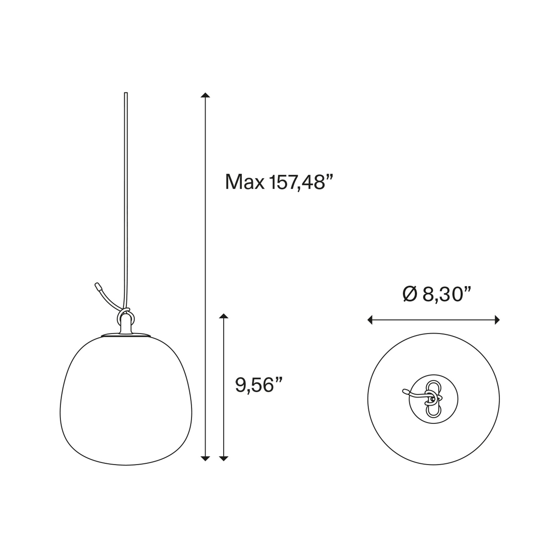 Oblo'Cluster LED Pendant Light - line drawing.