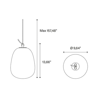 Oblo'Cluster LED Pendant Light - line drawing.