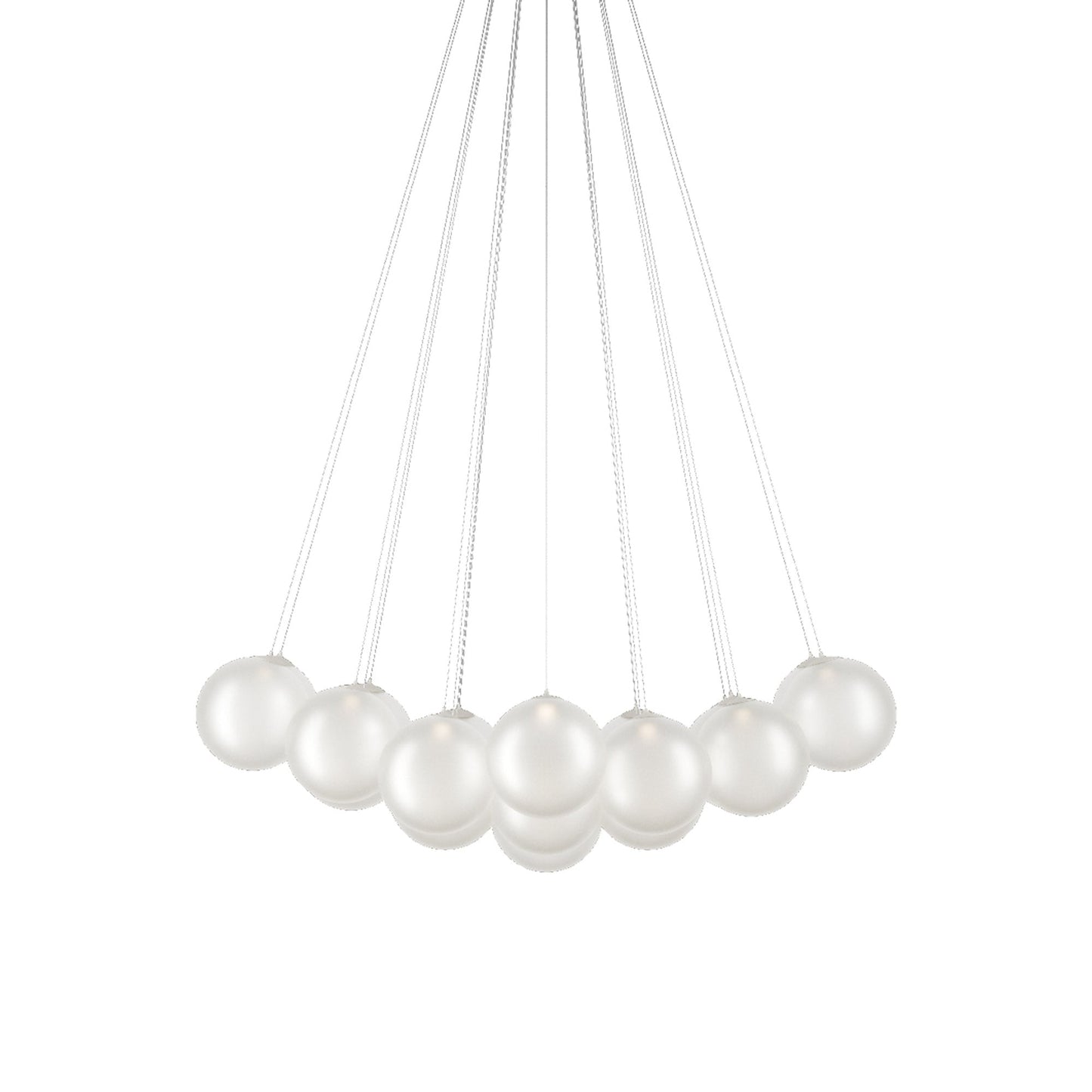 Random Cloud LED Pendant Light in Frosted White (9.05-Inch/23-Light).