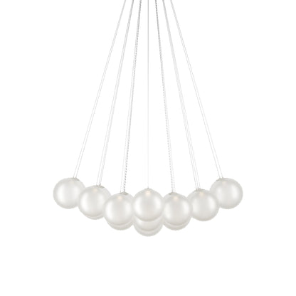 Random Cloud LED Pendant Light in Frosted White (9.05-Inch/23-Light).