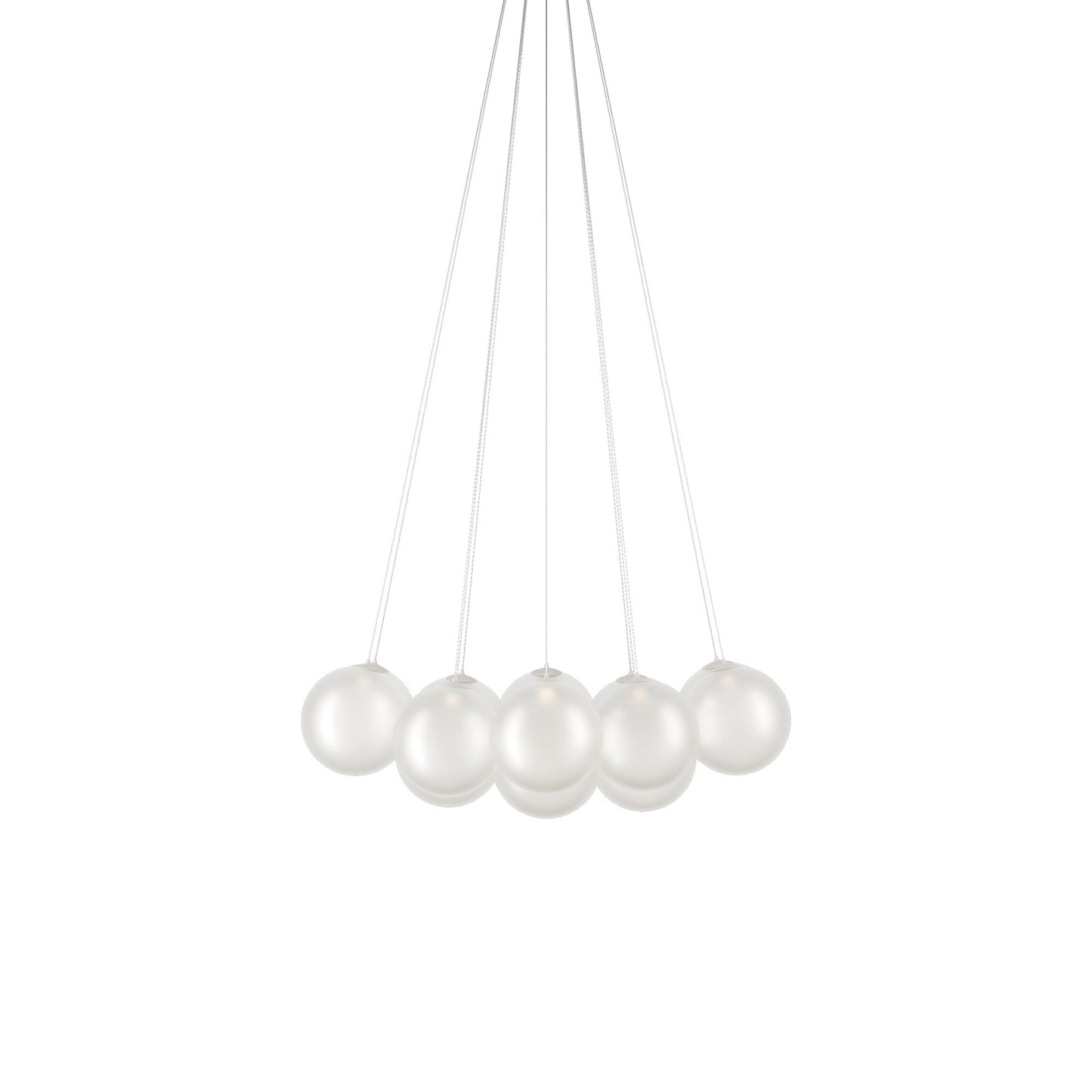 Random Cloud LED Pendant Light in Frosted White (9.05-Inch/14-Light).