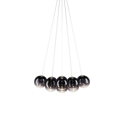 Random Cloud LED Pendant Light in Glossy Smoke (9.05-Inch/14-Light).