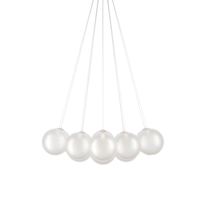 Random Cloud LED Pendant Light in Frosted White (11.02-Inch/14-Light).