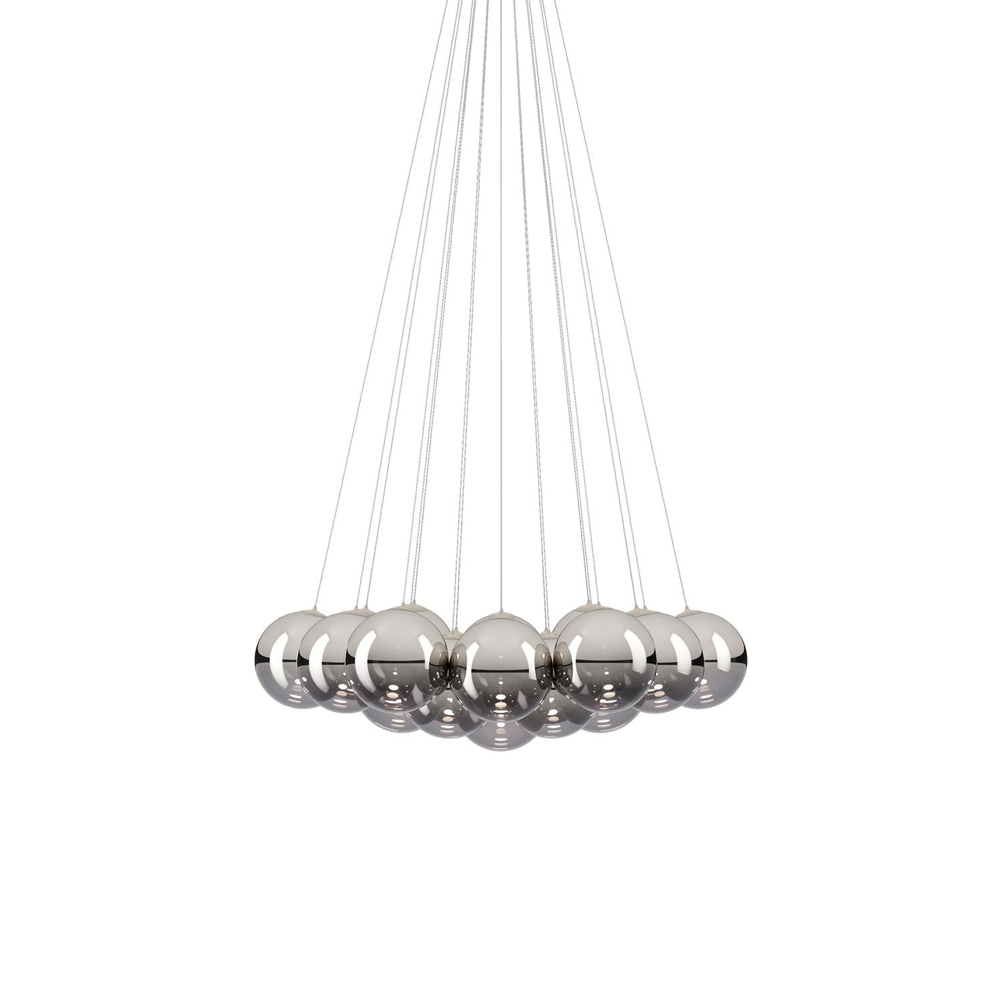 Random Cloud LED Pendant Light in Chrome (9.05-Inch/19-Light).