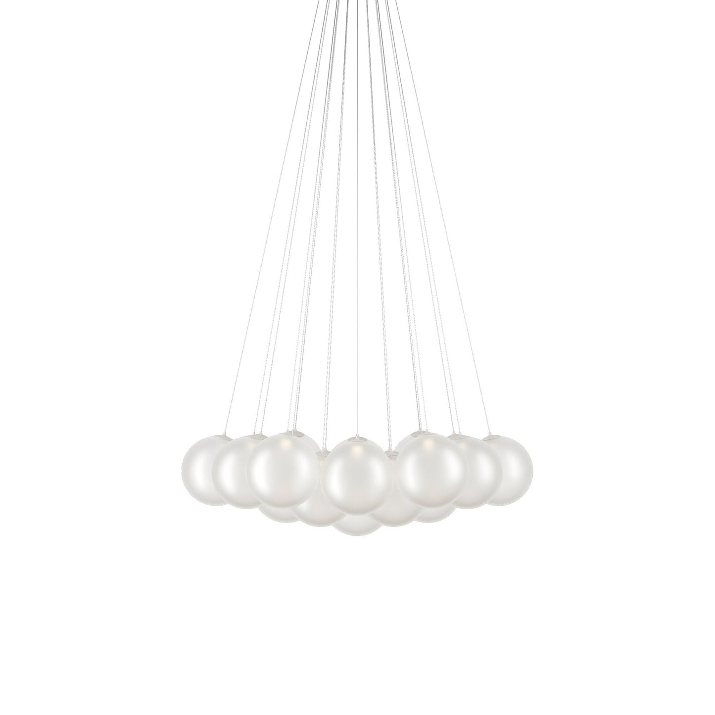 Random Cloud LED Pendant Light in Frosted White (9.05-Inch/19-Light).