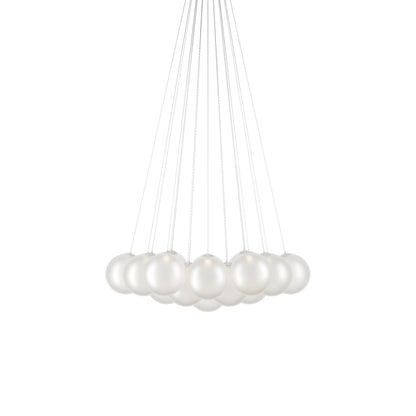 Random Cloud LED Pendant Light in Frosted White (9.05-Inch/19-Light).