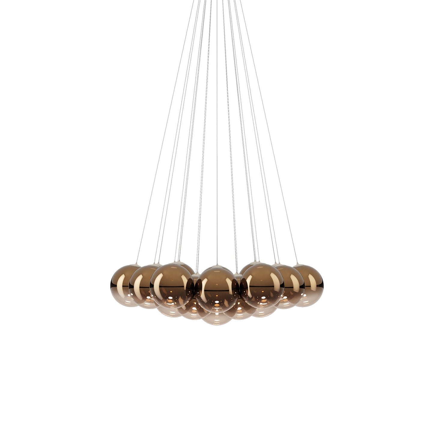 Random Cloud LED Pendant Light in Glossy Bronze (9.05-Inch/19-Light).