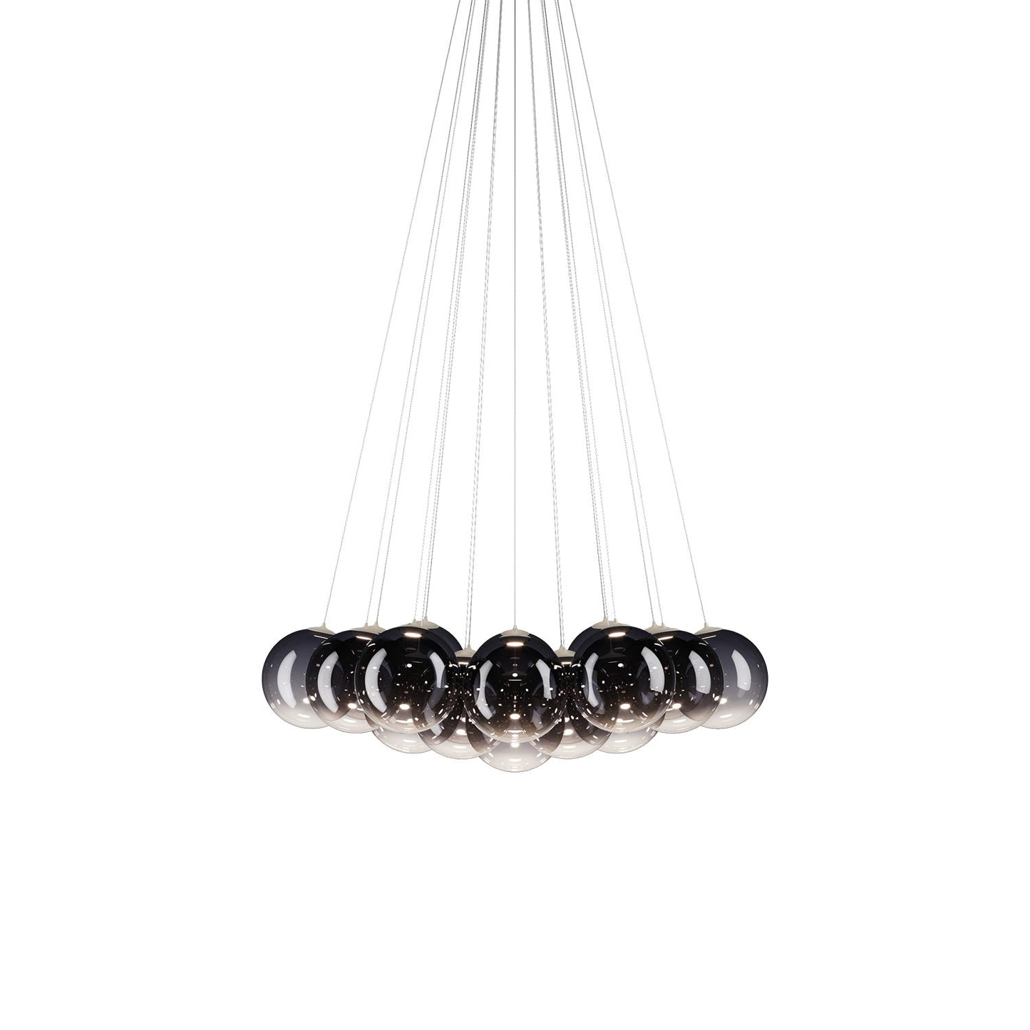 Random Cloud LED Pendant Light in Glossy Smoke (9.05-Inch/19-Light).