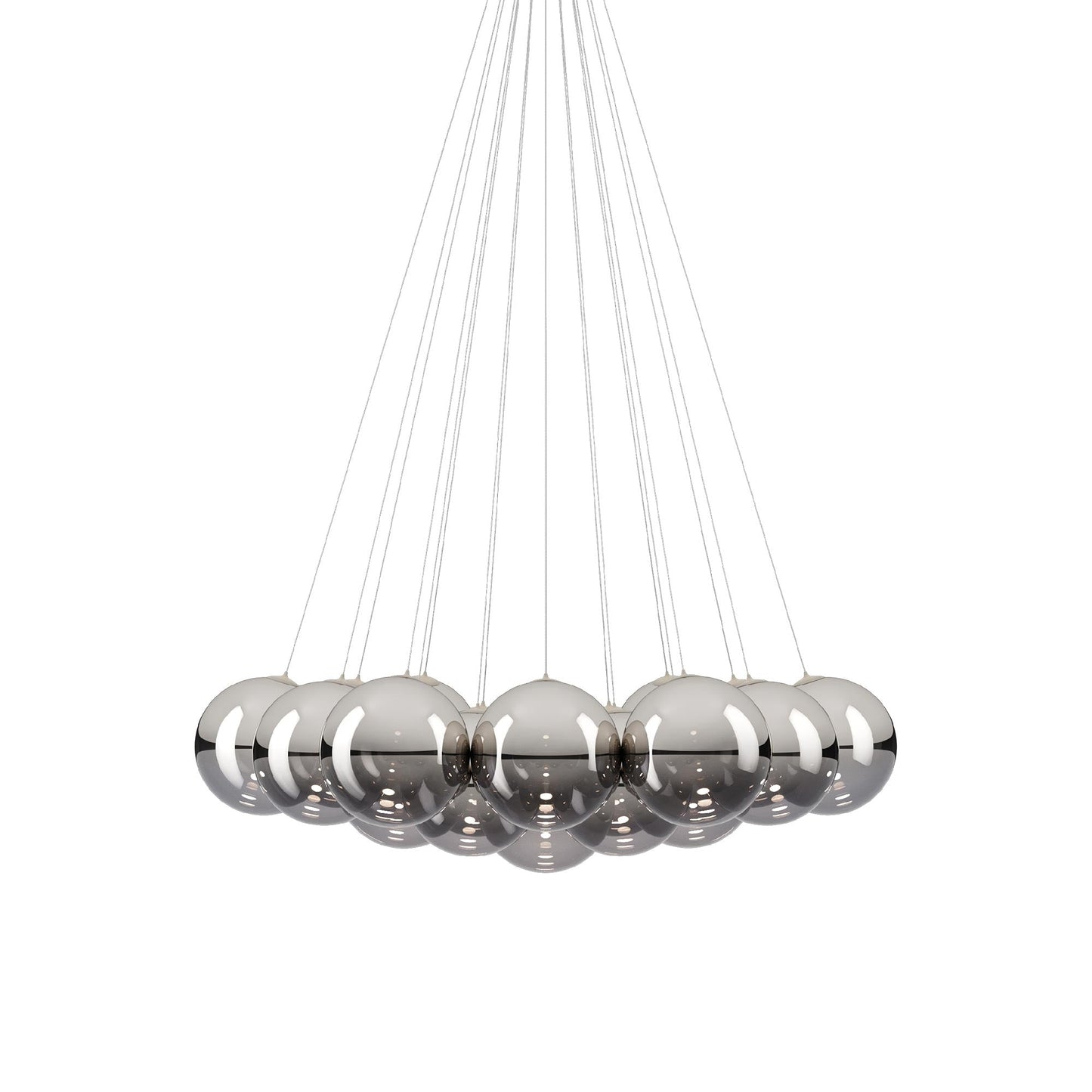 Random Cloud LED Pendant Light in Chrome (11.02-Inch/19-Light).