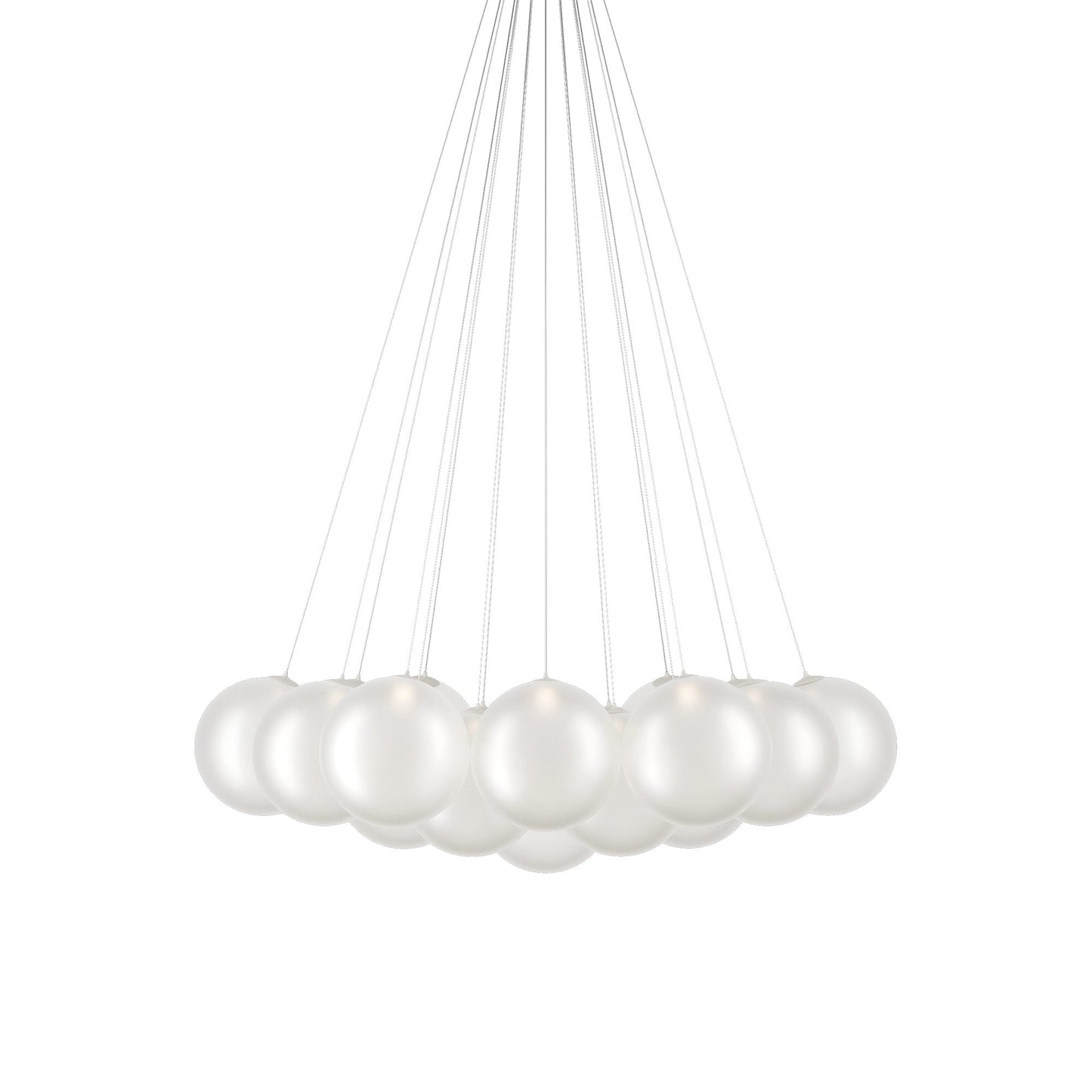 Random Cloud LED Pendant Light in Frosted White (11.02-Inch/19-Light).