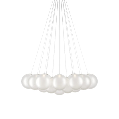 Random Cloud LED Pendant Light in Frosted White (11.02-Inch/19-Light).