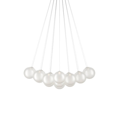 Random Cloud LED Pendant Light in Frosted White (9.05-Inch/23-Light).