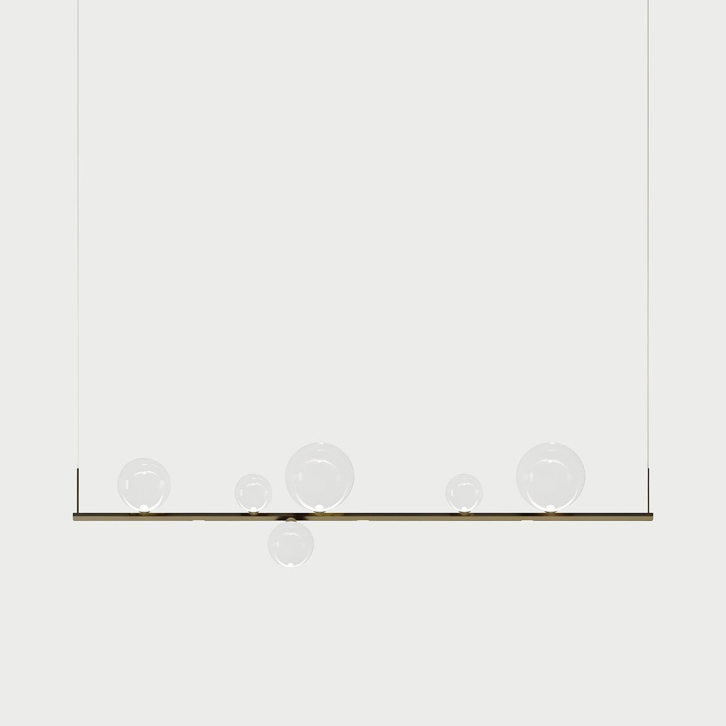 Random Stick Long LED Pendant Light in Gold/Clear.