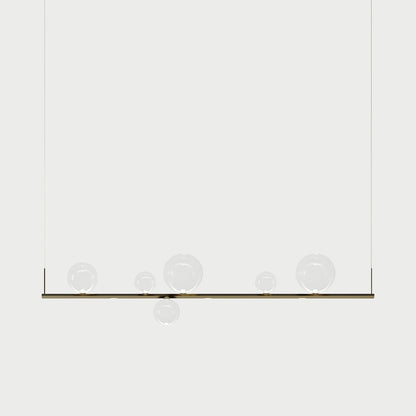 Random Stick Long LED Pendant Light in Gold/Clear.