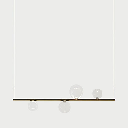 Random Stick Short LED Pendant Light in Gold/Clear.
