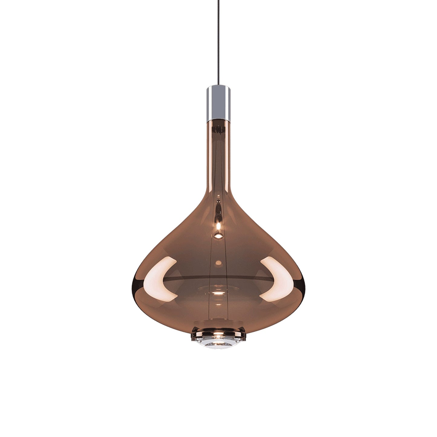 Sky-Fall LED Pendant Light in Glossy Bronze (Medium).
