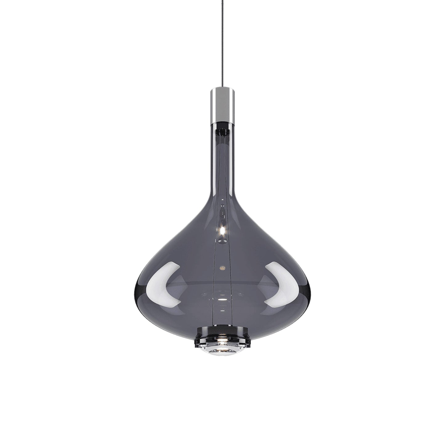 Sky-Fall LED Pendant Light in Glossy Smoke (Medium).