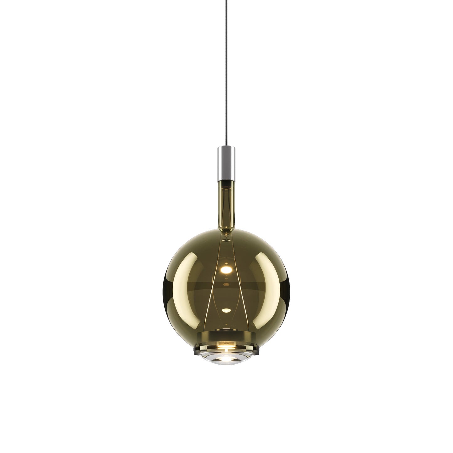 Sky-Fall Round LED Pendant Light in Golden Sage (Medium).