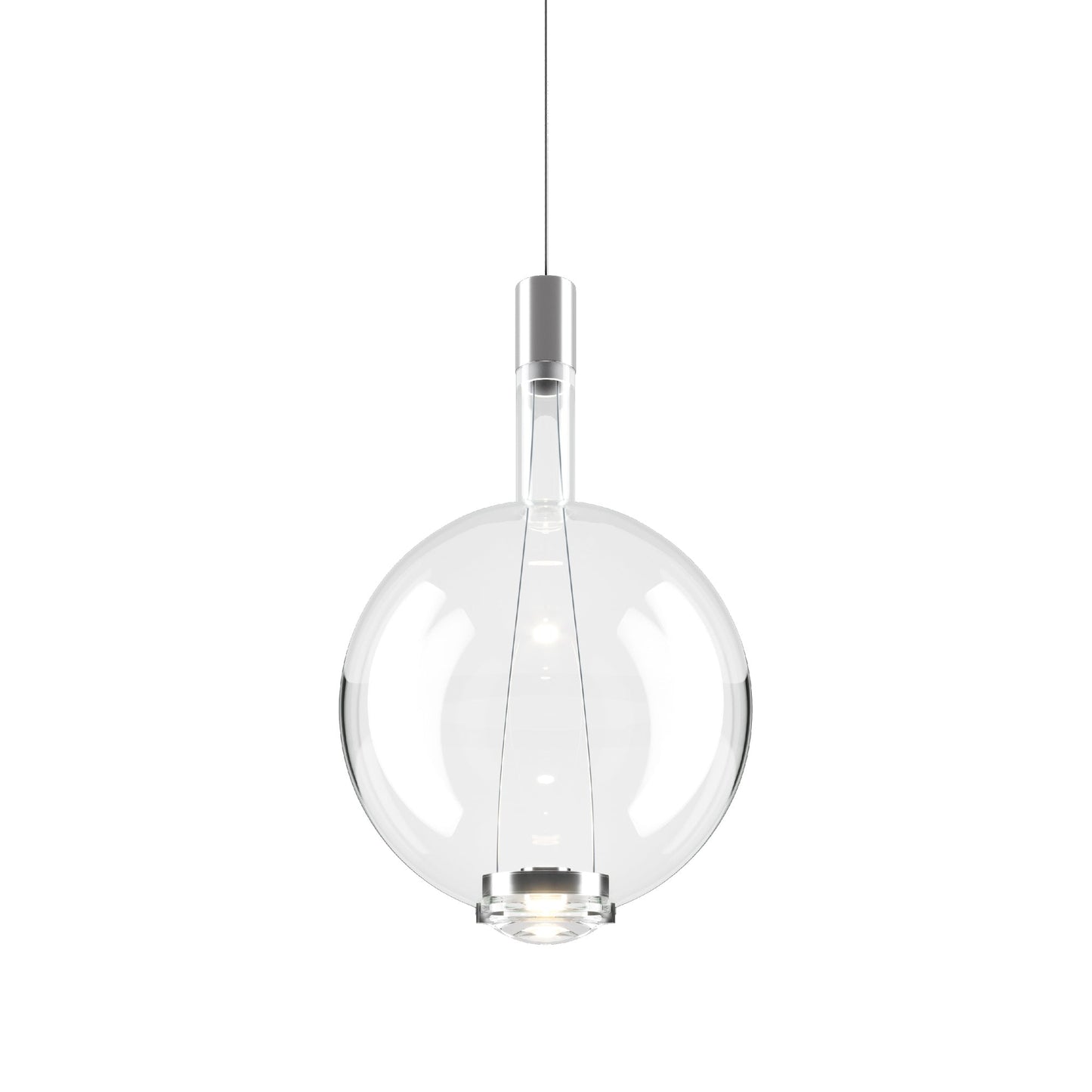 Sky-Fall Round LED Pendant Light in Clear (Large).