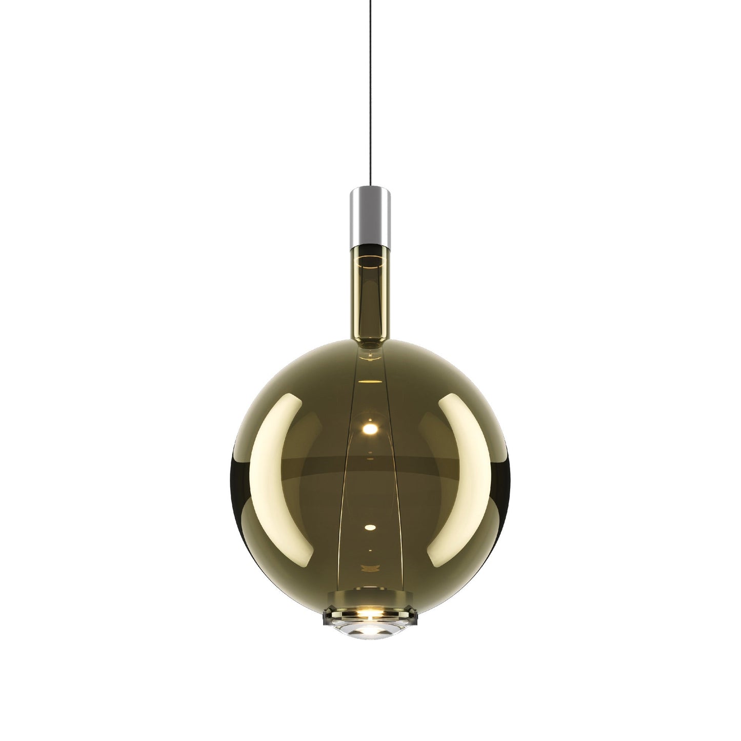 Sky-Fall Round LED Pendant Light in Golden Sage (Large).