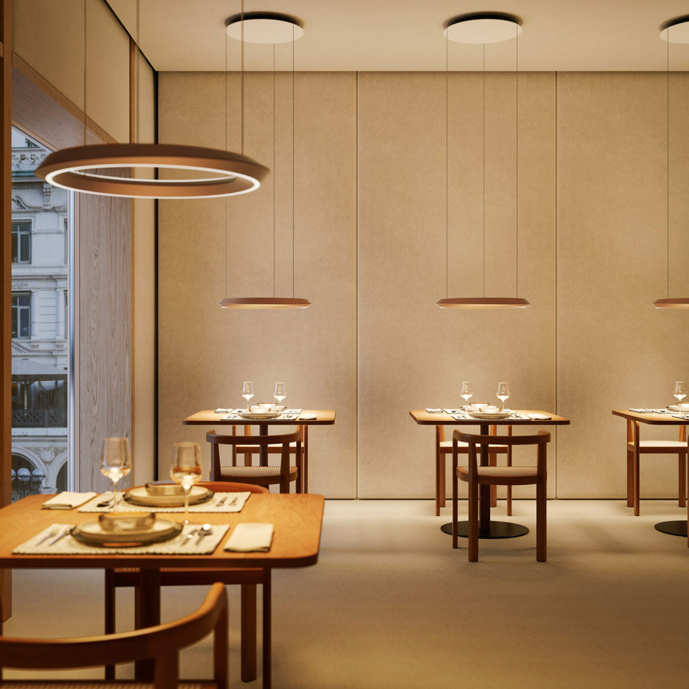 Tidal Fixed LED Pendant Light in restaurant.