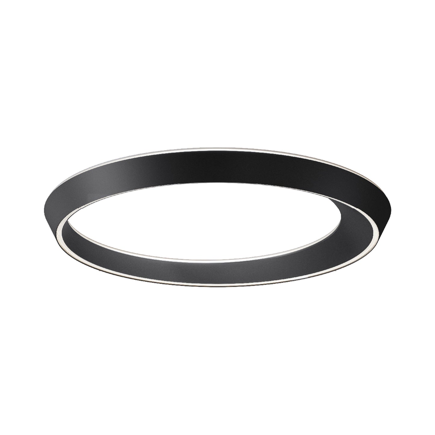 Tidal LED Flush Mount Ceiling Light in Matte Black (29.53-Inch).