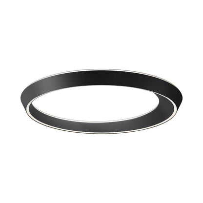 Tidal LED Flush Mount Ceiling Light in Matte Black (29.53-Inch).