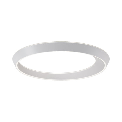Tidal LED Flush Mount Ceiling Light in Matte White (29.53-Inch).