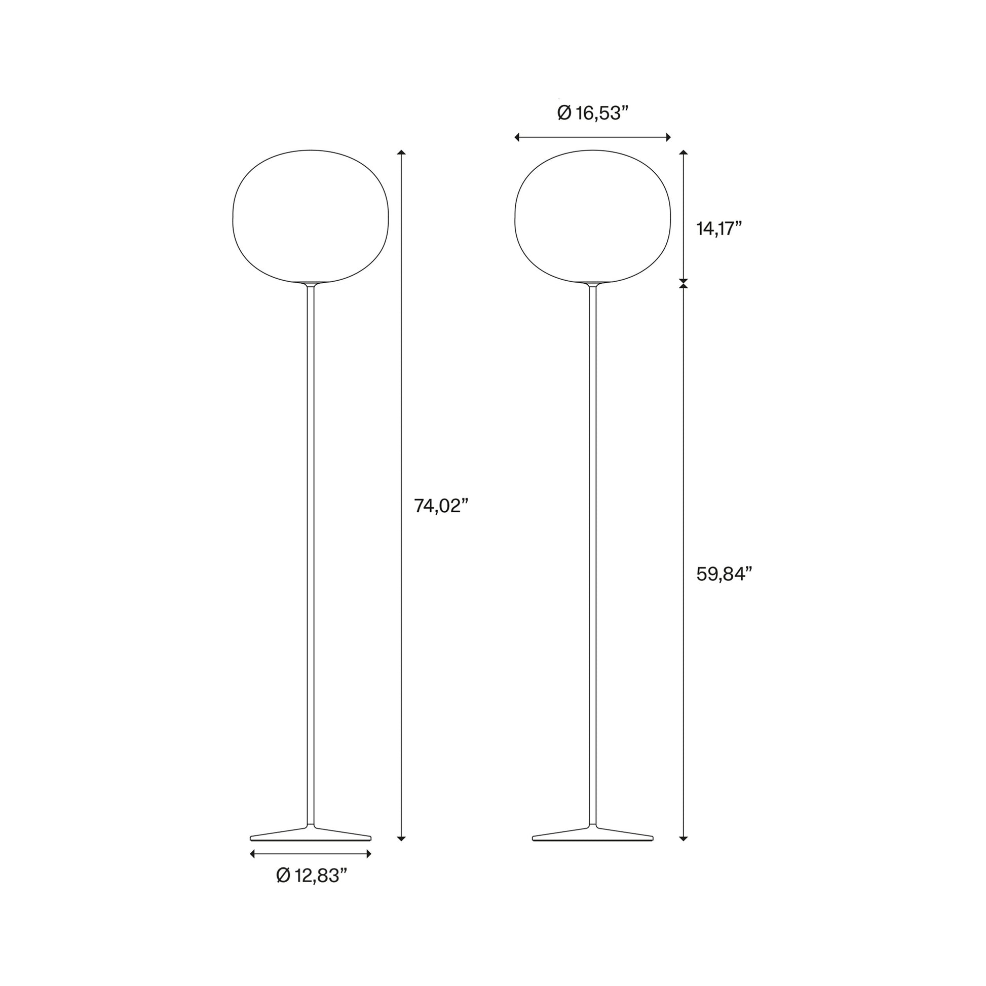 Volum Floor Lamp - line drawing.
