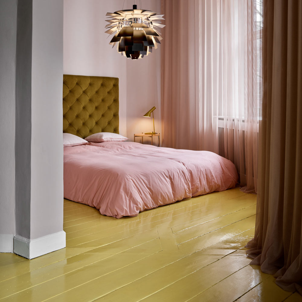 AJ Table Lamp in bedroom.